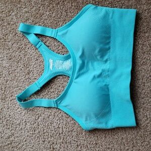 Avia M light blue sports bra keyhole seamless